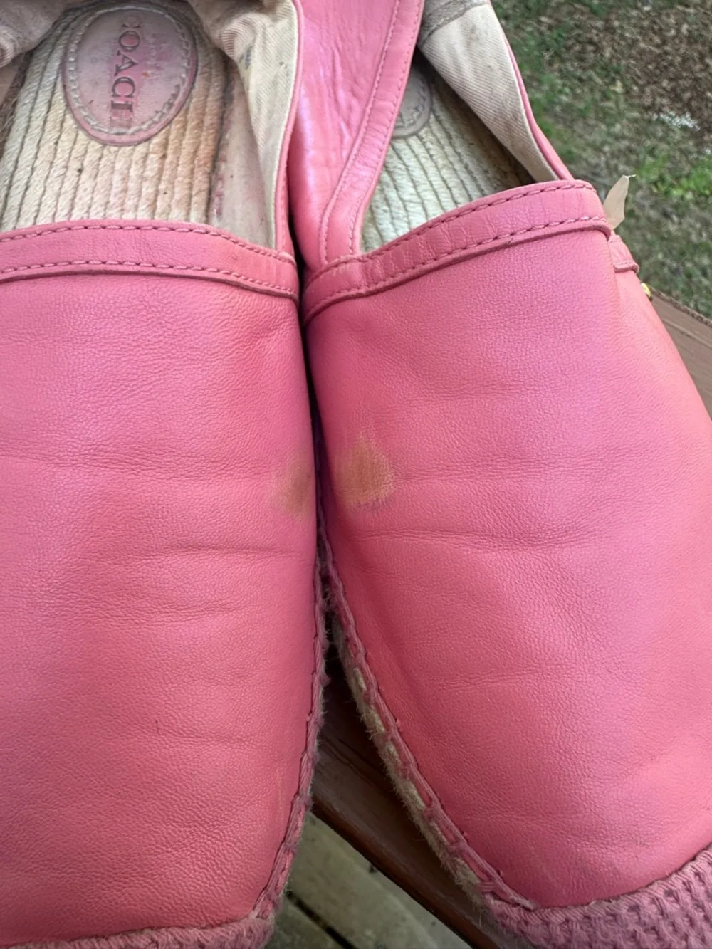 Coach pink leather espadrille shoes
